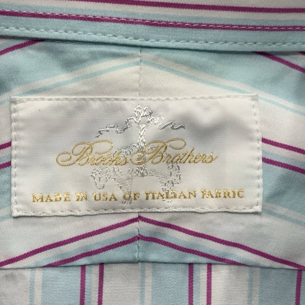 Brooks Brothers Men's Button Down Shirt Regent Italian Fabric - Size 16.5 35 - Picture 10 of 15